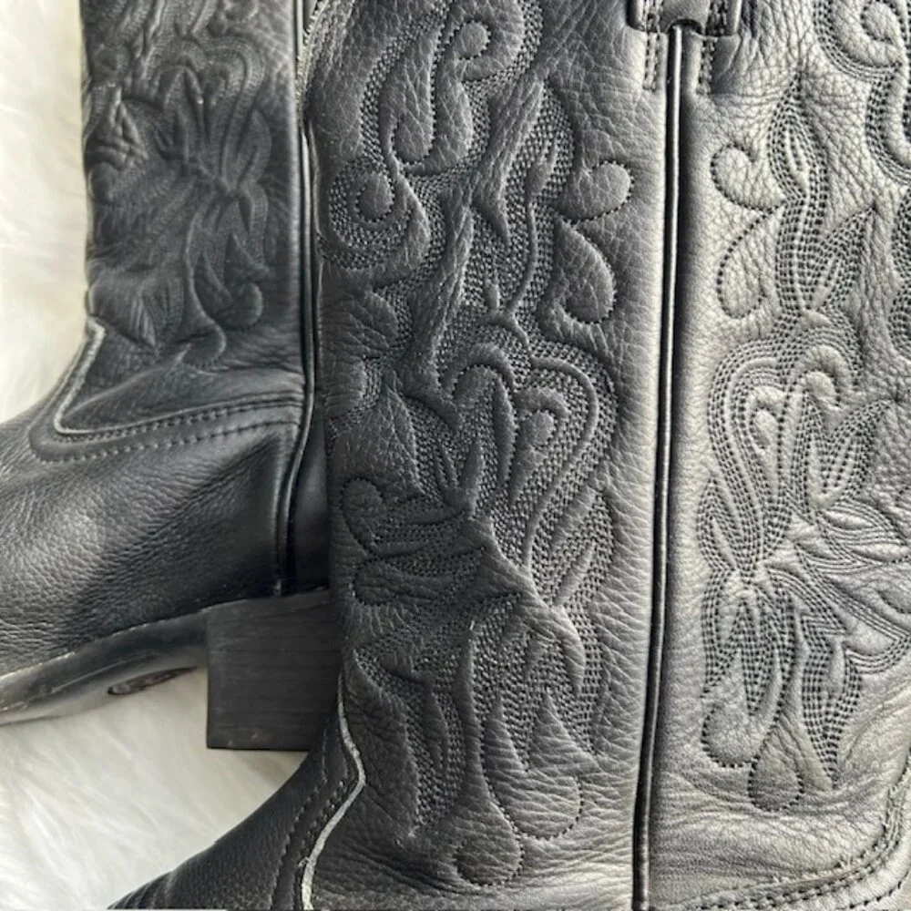 Ariat Women's J Toe Western Boot Black Leather Size 9 Style 10001038 (15771) - Picture 3 of 14